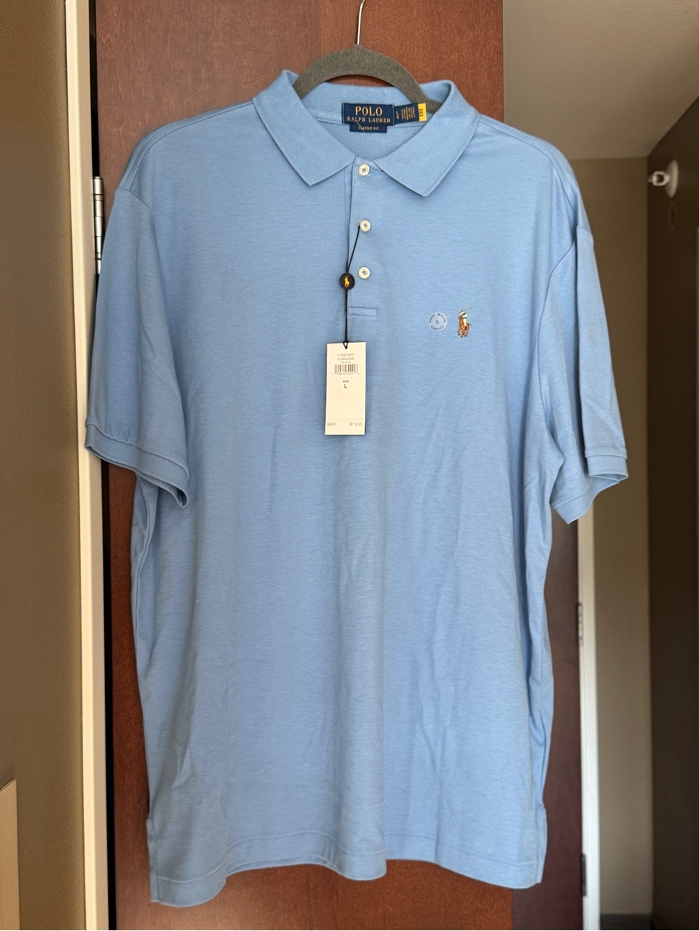 Polo Ralph Lauren Classic Fit Polo Shirt Sky Blue Multicolor Pony NWT Men’s L